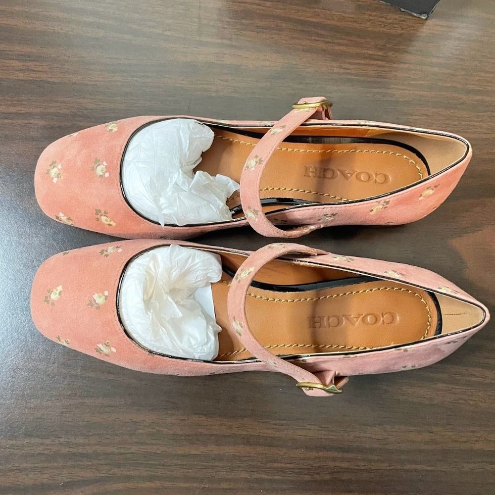 NWT Coach Mary Jane Prairie Print Suede Size 7 - Picture 3 of 8